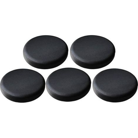 Housse De Tabouret De Bar En Cuir Artificiel 5PCS Housse De Siège De Chaise Ronde, Noir, 35x10cm (1/4)