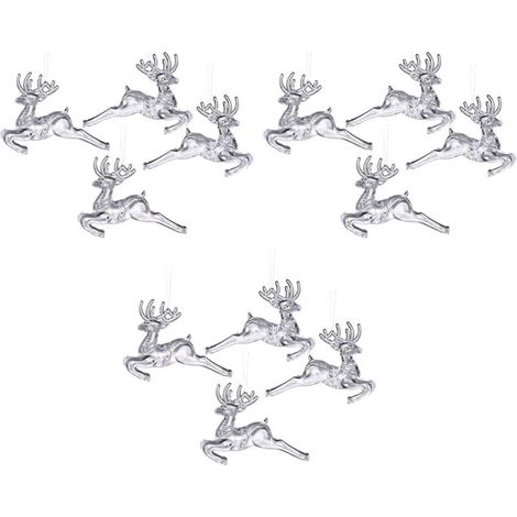 Bardusch-Ornements en cristal acrylique clair pendentif arbre de Noël décoration de Noël bricolage, style 2 (1/2)
