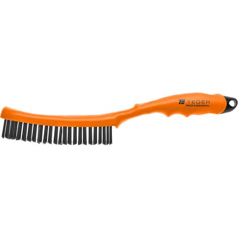 Brosse antirouille professionnelle, fil d'acier noir / 3 rangées, manche en plastique, Teger (1/3)
