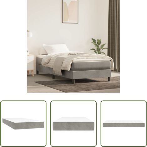vidaXL Mousse confortable - Matelas de lit à ressorts ensachés fermeté moyenne Gris clair 100x200x20 cm (1/5)