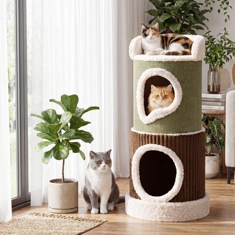 Katzenhaus für den Innenbereich mit Aussichtsplattform, Doppel-Katzenhäuser (1/5)
