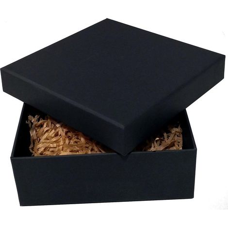 Scatola in cartone kraft nero 15x15x5,5 cm