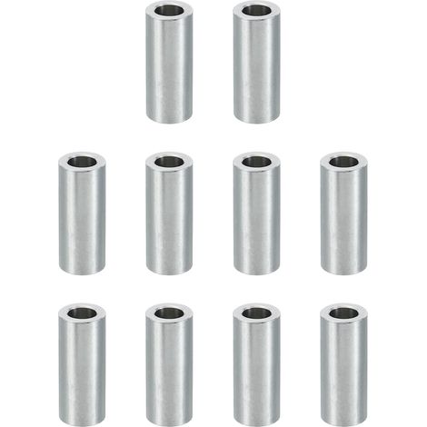Entretoises en Aluminium M6, 10 Pièces d'Entretoises en Métal 6,2 mm ID x 10 mm OD x 25 mm L Entretoise en Aluminium à Vis Ronde pour Vis de 1/4" ou M6 (1/5)