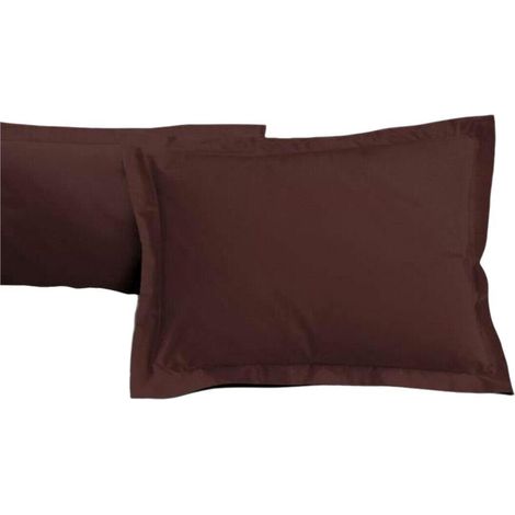 Lovely Home LH71587 lote de 2 fundas de almohada color marrón chocolate