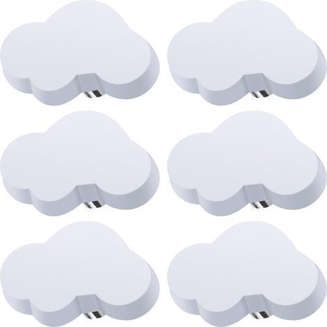 CCYKXA 4 Pack Cloud Drawer Knobs, Kids Furniture Knobs, Rubber Knobs for Girls Boys, for Cabinet Handle, Drawers, Nursery (White)