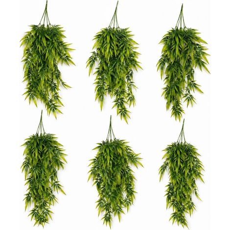 Pack of 6 x 70cm Artificial Trailing Fern Botanik Plant Hanging Faux Greenery - Premium Quality (1/4)