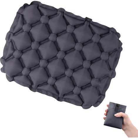 Ultraleichtes, aufblasbares Camping-Sitzkissen aus strapazierfähigem Nylon für Trekking, Strand, Angeln und Konzerte in Dunkelgrau (1/5)