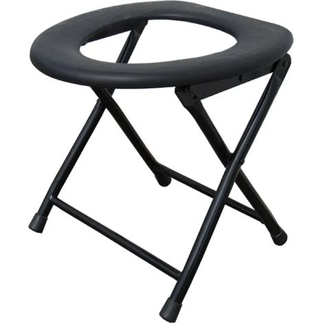 (noir) Abattant de toilettes pliable portable pour l'extérieur, adapté aux adultes, antidérapant et robuste pour les voyages et le camping (1/3)