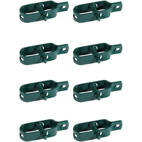 Vert Kit de 8 tendeurs de fil plastifié pour clôture, maille, séchoir à linge, en métal pour jardin, pour poteaux, lot de 8 pièces