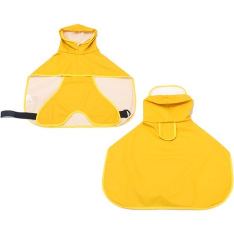 Impermeabile per cani con cappuccio. Cappotto impermeabile per cani. Impermeabile trasparente per cani con cappuccio. Fascia in vita regolabile. Con fodera protettiva. (1/5)