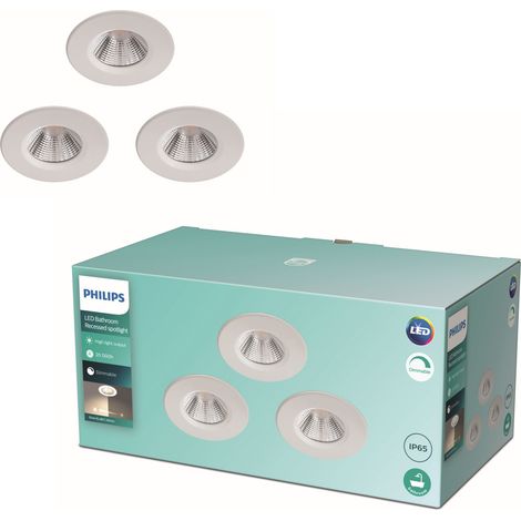 Philips Dive Set de 3 Focos Empotrables para Baño (Blanco) Luz blanca cálida - LED (1/5)