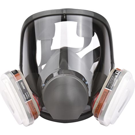 Kkmoon – Vollgesichts-Atemschutzmaske – Partikel- und Gasfilter – Geeignet für Chemikalien und Farben – Leichtes und verstellbares Silikon – 1 Maske (1/8)