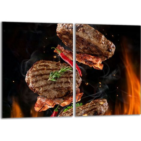 Glasschutzplatte für den Herd 2x40x52 Grill