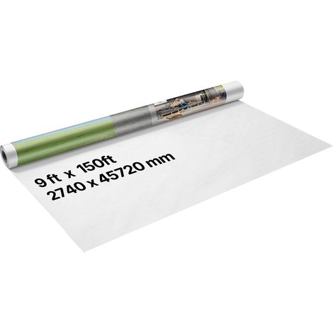 VEVOR Telo Isolante per Casa, 2740 x 45720 mm, Barriera al Vapore Spessa 0,13 mm, Telo in Plastica Resistente per Protezione Antistrappo, Barriera al Vapore per Edilizia Residenziale Bianco