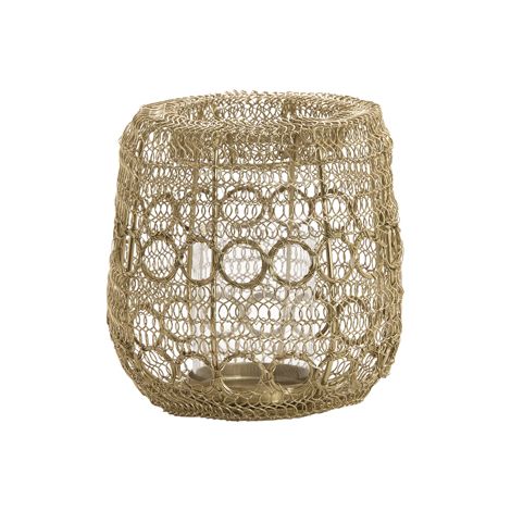 Robustes goldfarbenes Metall-Windlicht Light & Living Salos (1/4)