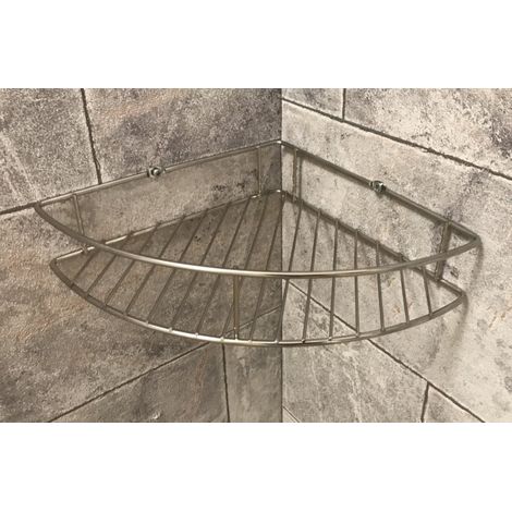 Fackelmann Eckablage für Dusche, 20 x 20 x 4,8 cm, Edelstahl"-"86914 (1/2)