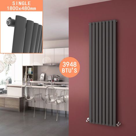 ELEGANT Vertical Designer Radiator Anthracite Flat Panel Modern Central Heating, 1800x472mm Single (1/5)