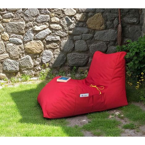 Pouf bain de soleil XXL imperméable – rouge ARTA (1/2)