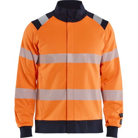 Sweat de travail zippé multinormes inhérent - Orange fluo/Marine XS