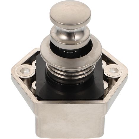 Verrou à Bouton-poussoir Petit Modèle Fcs303-1 en Alliage de Zinc Finition Nickel Perlé, Serrure sans Clé pour Tiroirs et Armoires de Camping-car, Bateau et Mobilier, Loquet (1/5)