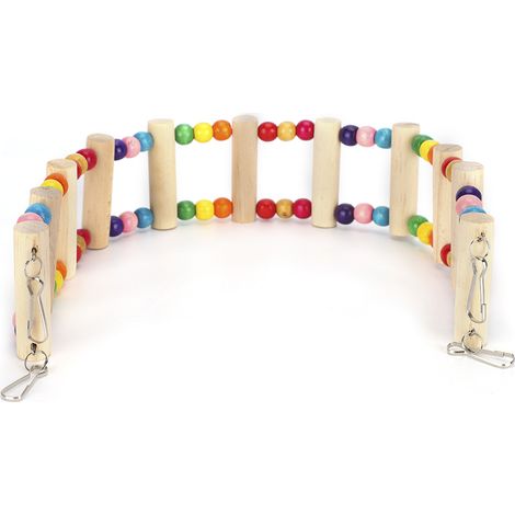 Pont suspendu en bois pour perroquet, jouet d'escalade flexible et flexible, 6 x 48 cm (1/5)