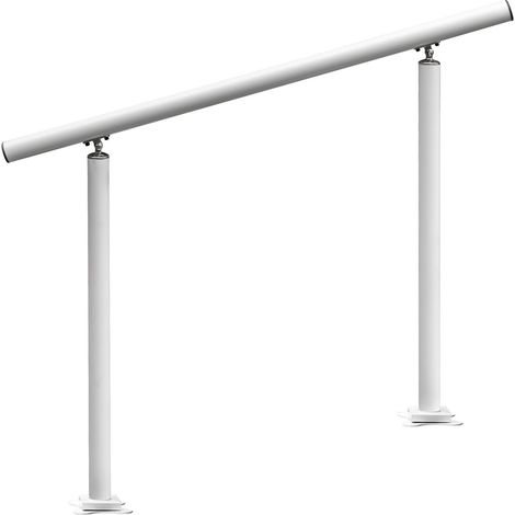 Rambarde d'escalier extérieure, 122 cm (4 pi), 86 cm (34 po), blanche, réglable de 0 à 60 degrés, en aluminium blanc pour jardin. (1/5)