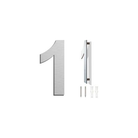 (Numéro 1 Une)Numéro de maison moderne 152 mm de hauteur, fabriqué en acier inoxydable 304 brossé, aspect flottant et facile à installer