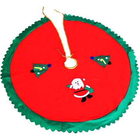 Jupe Pour Arbre De Noël - Ronde - 90 Cm De Diamètre - En Peluche Et Polar - Blanc - Pour Décoration Intérieure Et Extérieure - 1 Pièce (1/5)
