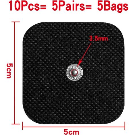 10/20 5 x 5 cm gel electrode pads for TENS/EMS massage device, nerve and muscle stimulator, physiotherapy, full body massage 04235-AquaForge