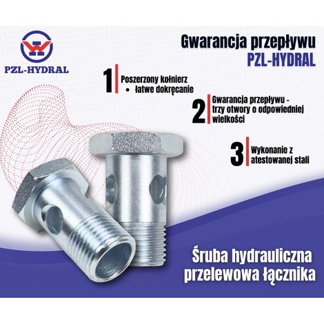 Vis à œillet de trop-plein hydraulique pour raccord à débit accru, 3 trous M18x1,5x32/38, 1 pièce (1/4)