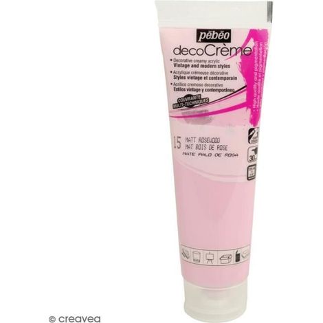 Peinture acrylique - PEBEO - DecoCrème - Bois de rose - 120 ml - Finition Mat (1/2)