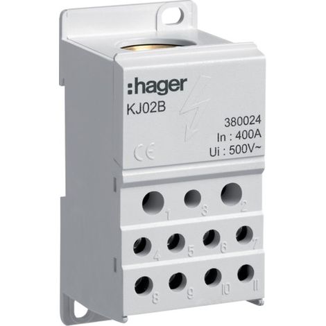 Blocchi Distribuz. 400A (Hager Cod. Kj02B)