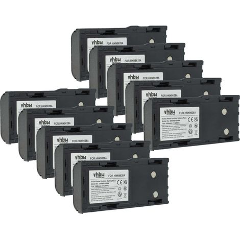 vhbw 10x Battery compatible with Motorola CP450, GP300, GP308, CP450LS, CP250 Radio, Walkie-Talkie (1500 mAh, 7.5 V, NiMH) + Belt Clip