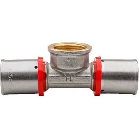 Raccord en T femelle multicouche type U-Rouge - Ø16x1/2", GIBALTO