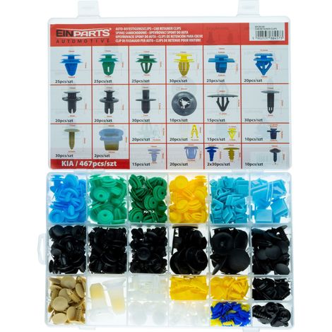 Speziell für Kia entwickelte Stifte und Clips – 467-teiliges Set. (1/4)