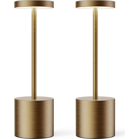 Lot 2 lampes de table rechargeables sans fil – 5000 mAh – Variateur d’intensité – Extérieur, restaurant