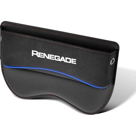 (Pour noir) Organisateur d'espace entre les sièges de voiture, sac latéral avec ouverture pour câble de chargement, compatible Jeep Renegade, boîte de rangement universelle pour sièges de voiture. Acc (1/5)