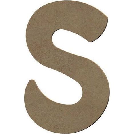 Lettre majuscule S en bois MDF à décorer - 8 cm (1/3)