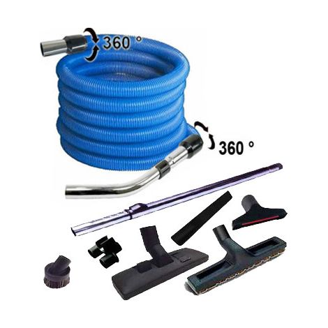 Set 8 accessoires + 1 flexible bleu standard - longueur au choix (de 4 à 15m) - 6m
