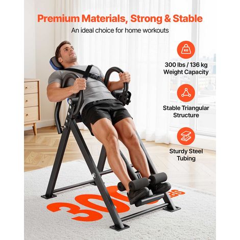 Table d'Inversion Pliable, Banc d'Inversion Charge 136 kg, Décompression pour Cou Dos Salle de Sport Domicile, Appareil d'Étirement…