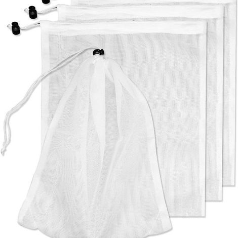 10 unidades, bolsa de filtro para piscina, bolsa de malla de repuesto para aspiradora de piscina, bolsa de malla fina con cordón, para aspiradora de piscina, acuarios, estanques (29 x 14 cm) (1/5)