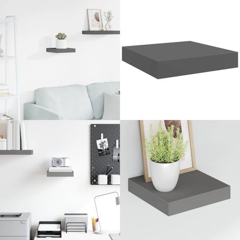 Schweberegal Hochglanz-Grau 23x23,5x3,8 cm MDF - Schweberegal - Wandregal - Regal - Wohnwandregal - Dekorationsschrank - Home & Living (1/5)