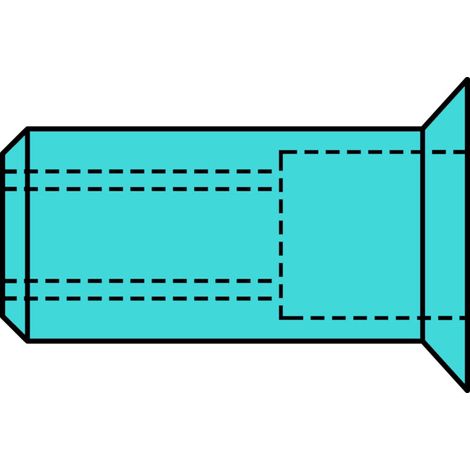Écrou aveugle n A2 Acier inoxydable, tete fraisée 90 °. M 8x11x20 (Par 100) (1/2)