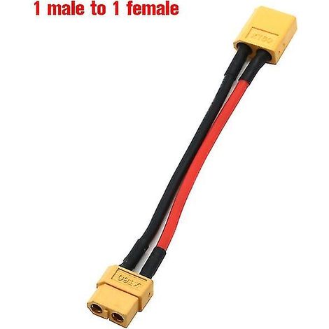 Connecteur de batterie parallèle XT60 1 vers 2 / 1 vers 3, câble mâle/femelle, rallonge double, répartiteur en Y, silicone W (1/5)