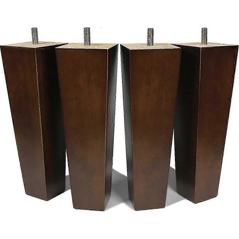 Pieds de canapé carrés en bois brun foncé de 5 cm (2 pouces), ensemble de 4 pièces, 20 cm (8 pouces) (1/5)