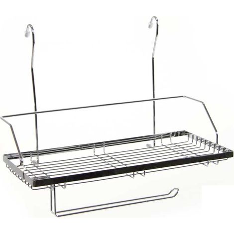 MENSOLA DA CUCINA CON PORTAROTOLO IN METALLO 40X21X32 CM