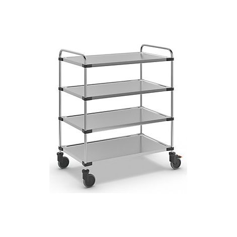 kaiserkraft  Carrello di servizio in acciaio inox  con 4