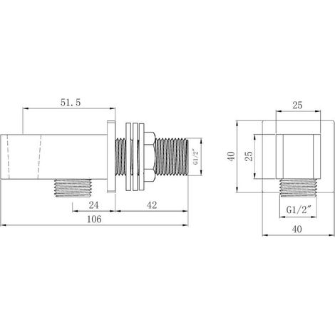 Support Mural pour coude et combiné de Douche, Chrome (1/3)