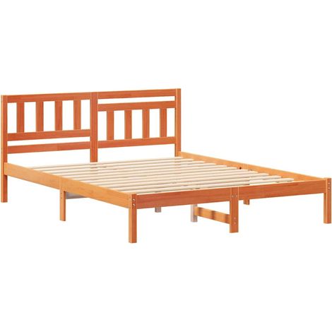 Lit doubleïŒLit adulteïŒCadre de lit Marron cire 160 x 200 cm Bois massif en pin CFW8428755 (1/5)