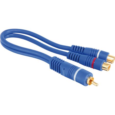 Câble adaptateur RCA S-IMPULS, fiche/2xprise, 0,2 m, bleu